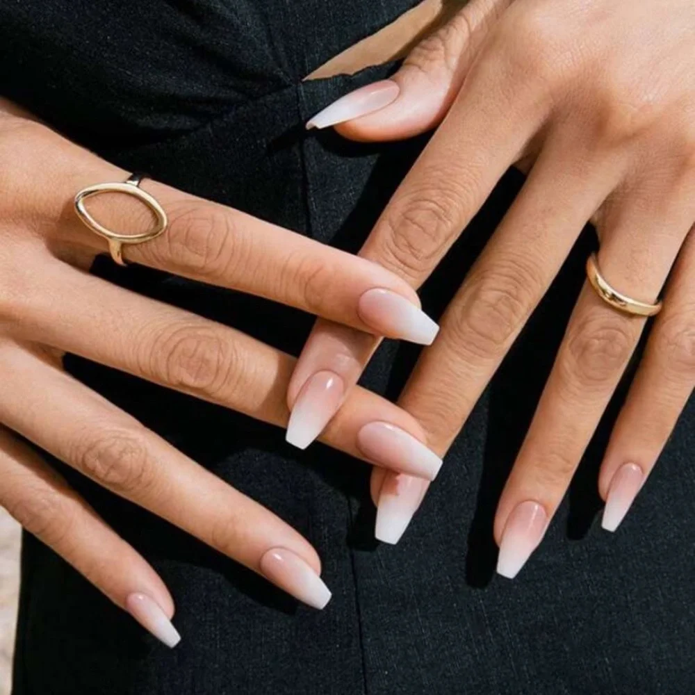 DIY Nude Ombré Press-On Nails Set